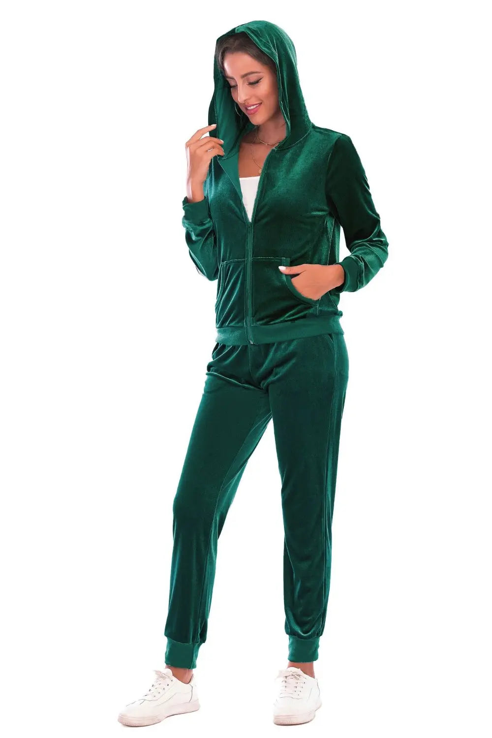 Zip-up Hooded Jacket Pants Set (4)