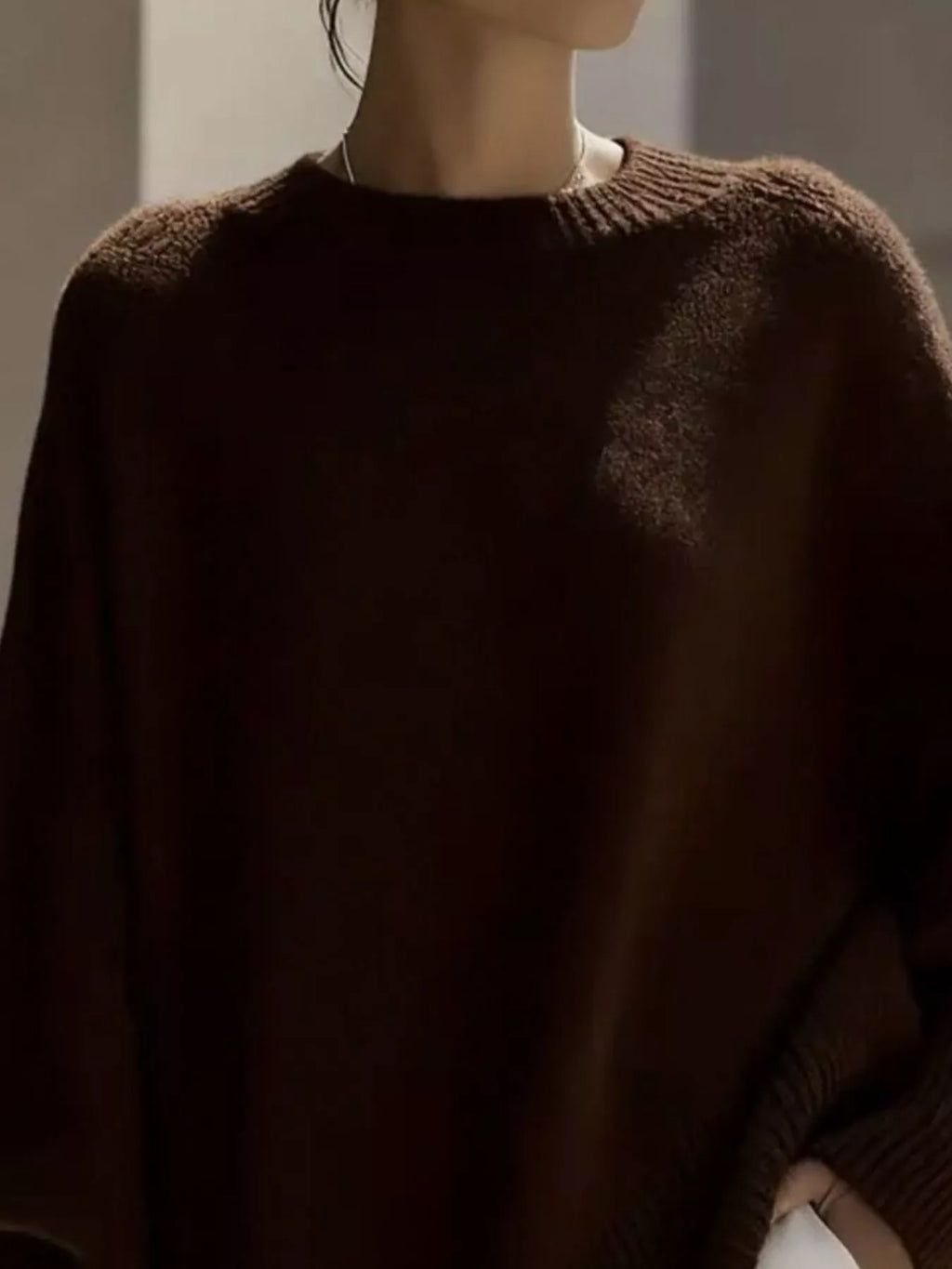 Ribbed Batwing Sleeve Oversized Sweater (8)