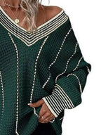 V-neck Textured Knit Sweater (21)