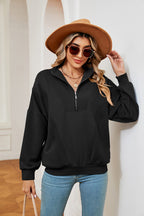Half-zip Dropped Shoulder Sweatshirt (15)
