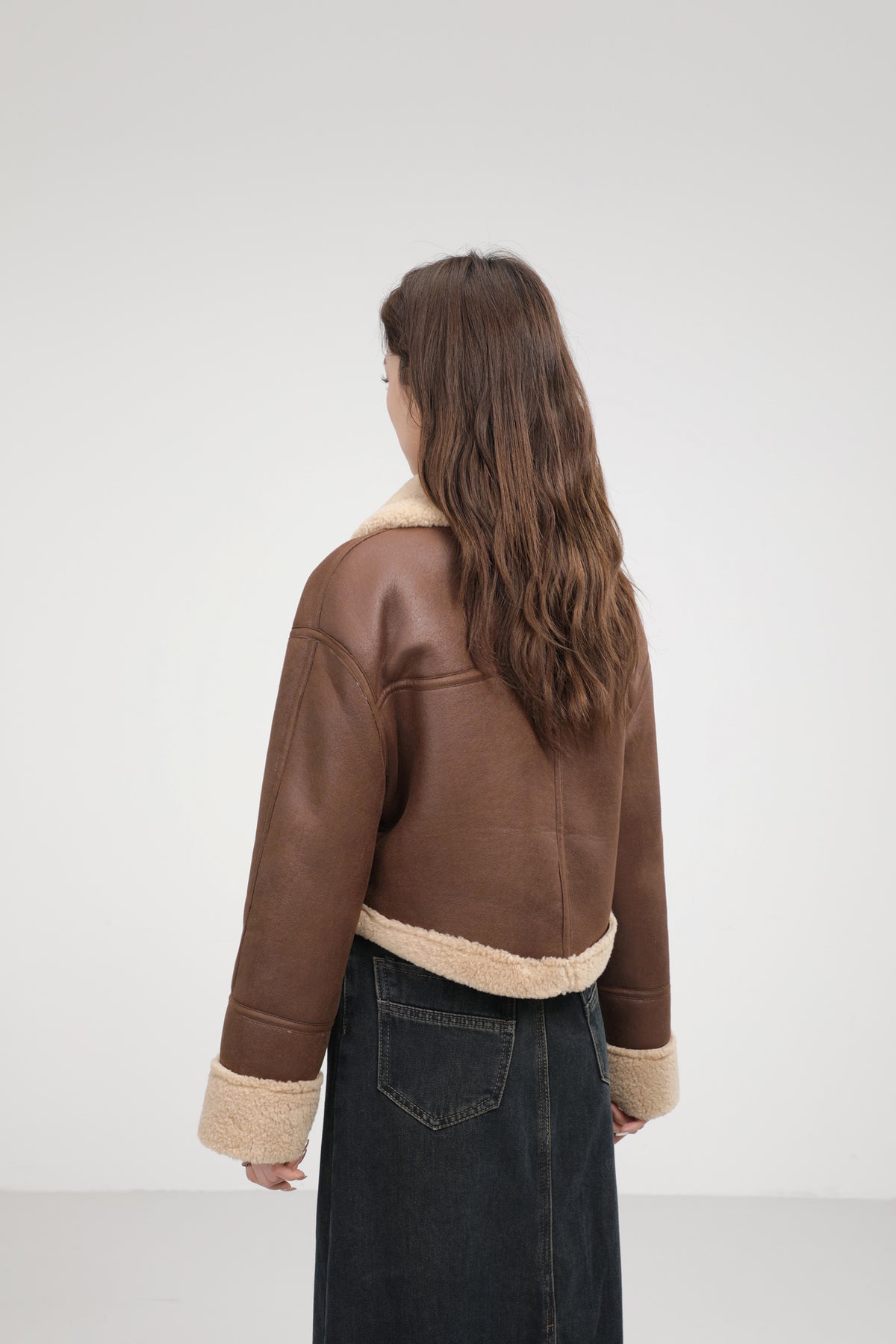 Stand Collar Fur Integrated Lamb Short Coat photo 8