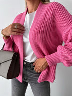 Open Front Dropped Shoulder Cardigan (5)