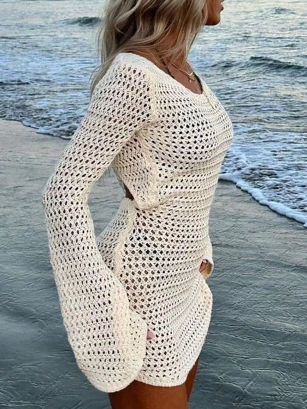 Cutout Crochet Knit Cover Up Dress (2)