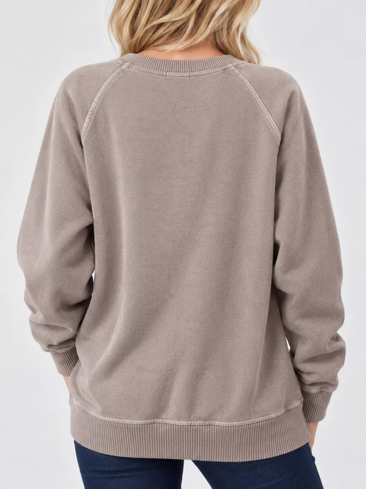 Crew Neck Raglan Sleeve Sweatshirt (3)