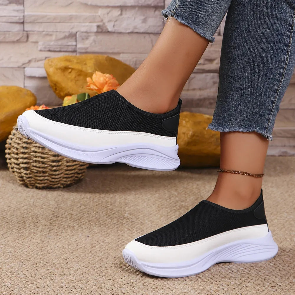 Mesh Contrast Flat Slip-ons (8)