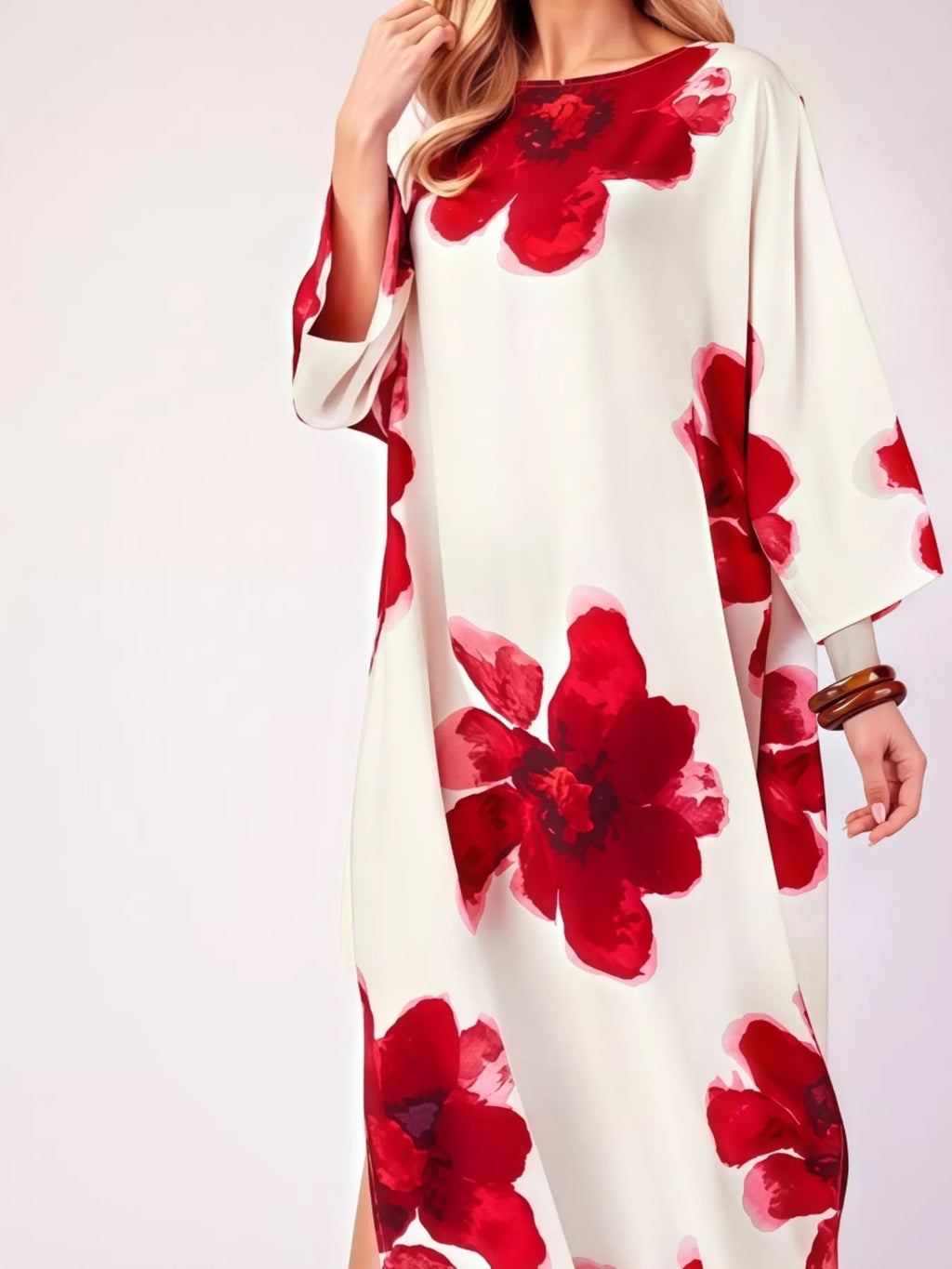 Floral Print Round Neck Dress (2)
