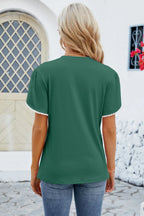 Round Neck Petal Sleeve T-shirt (2)
