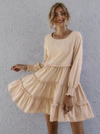 Ruffle Tiered Long Sleeve Mini Dress (2)
