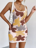 Floral Knit Scoop Neck Mini Dress (4)