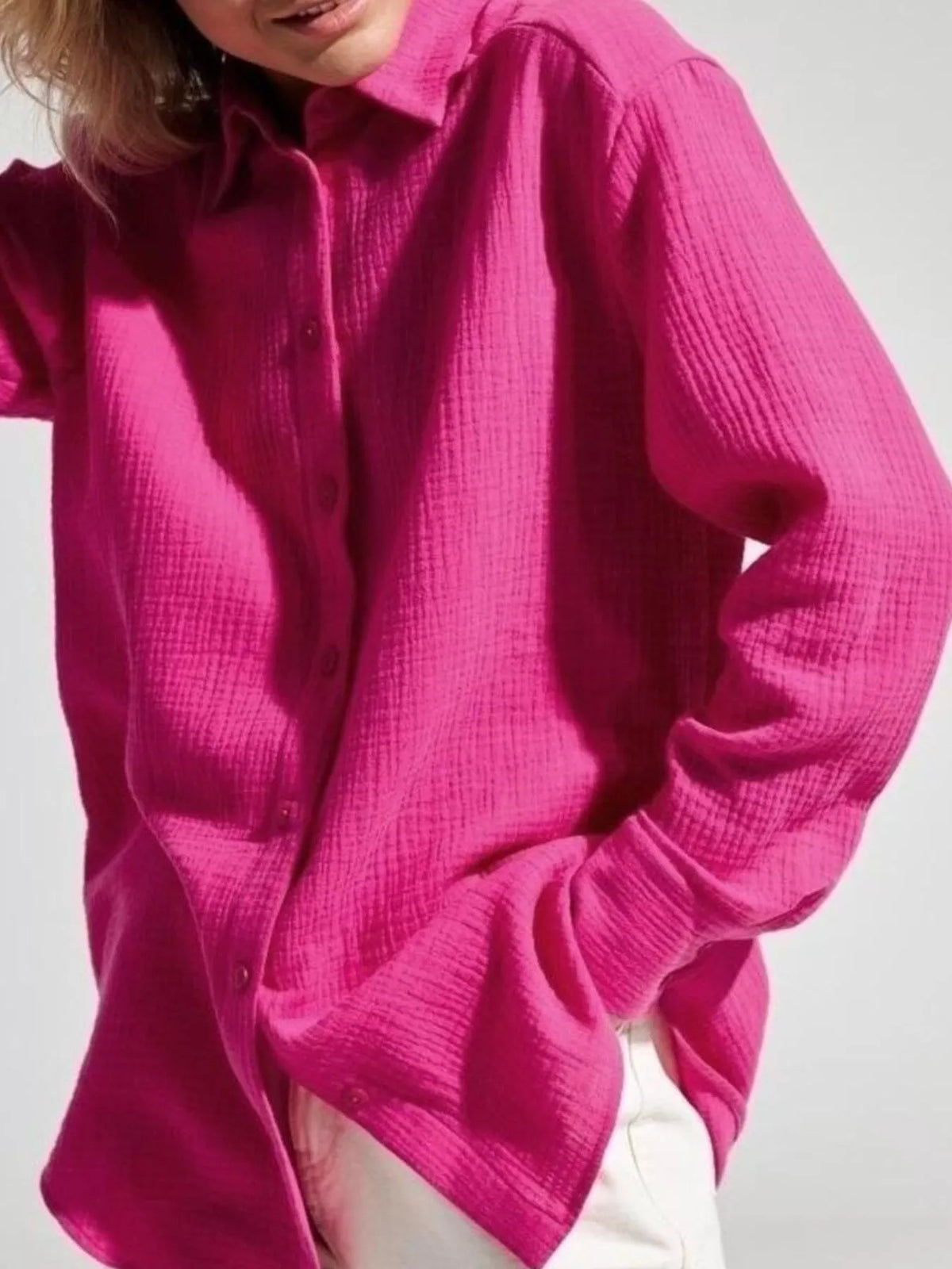 Textured Gauze Button-down Shirt (11)