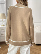 Contrast Trim Turtleneck Long Sleeve Sweater (10)