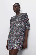 Dress Sequined Mini Long variant CJNSSYLY10131-Colorful-M|CJNSSYLY10131-Colorful-S|CJNSSYLY10131-Colorful-L