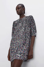 Dress Sequined Mini Long variant CJNSSYLY10131-Colorful-M|CJNSSYLY10131-Colorful-S|CJNSSYLY10131-Colorful-L