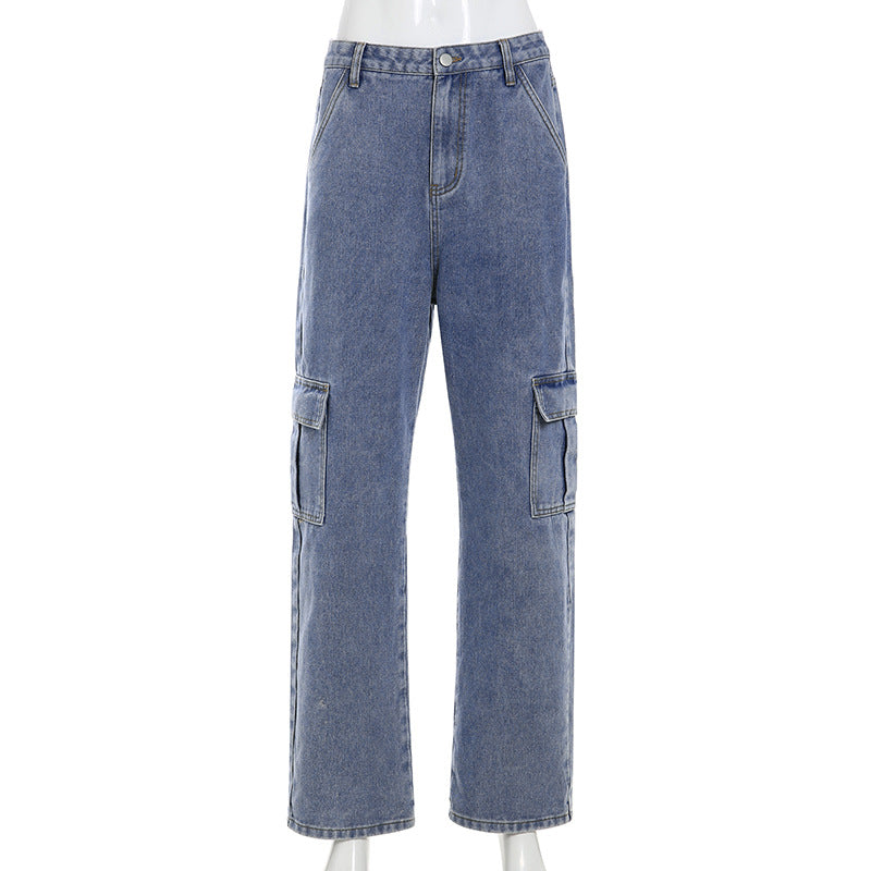 Denim Straight Leg Pants photo 4