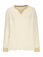 Waffle Knit Round Neck Long Sleeve T-shirt (30)