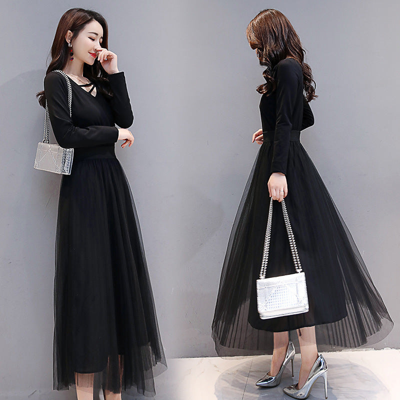 V-neck Black Dress photo 1