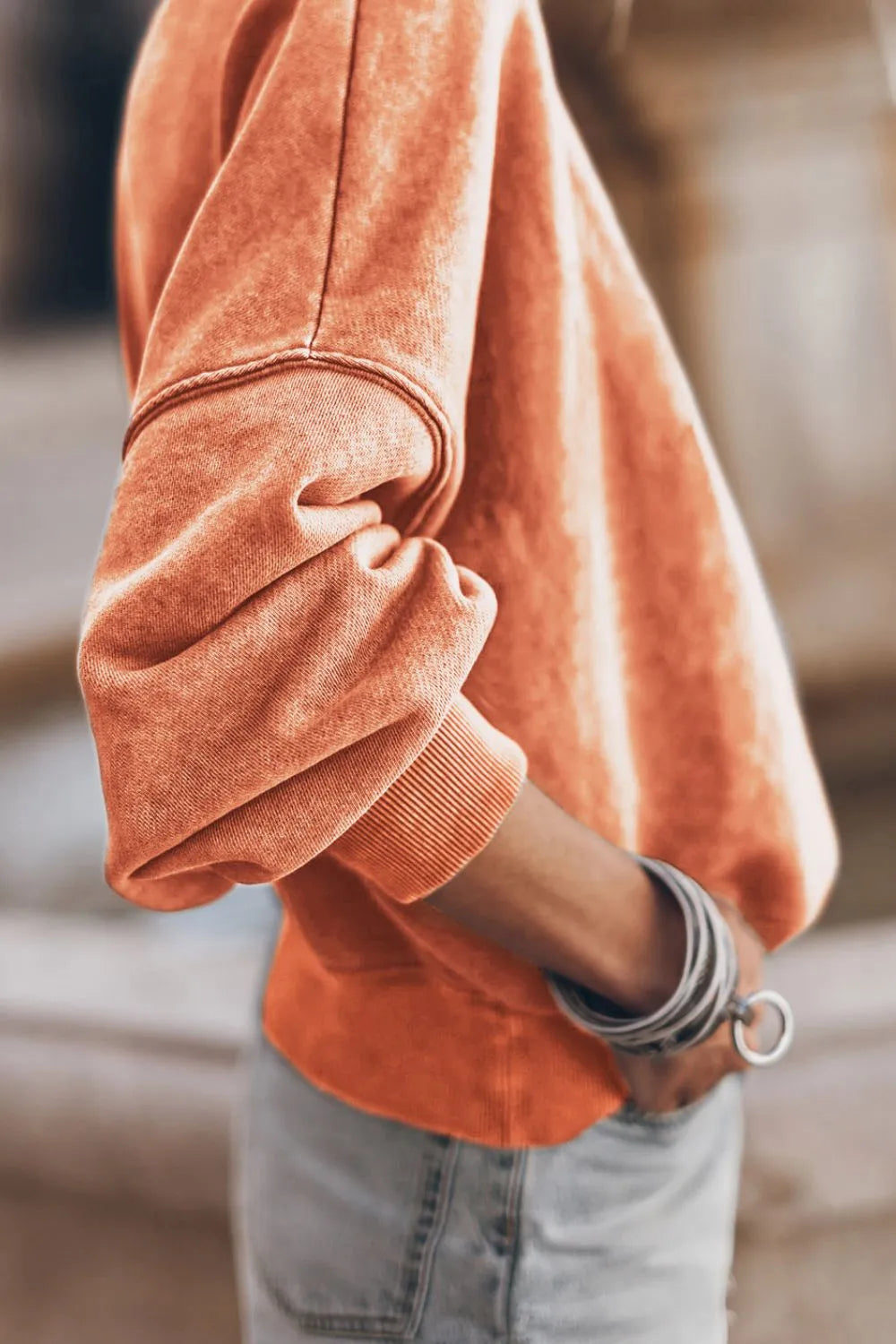 Mock Neck Dropped Shoulder Sweatshirt (20)