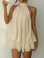 Halter Neck Chiffon Mini Dress (13)