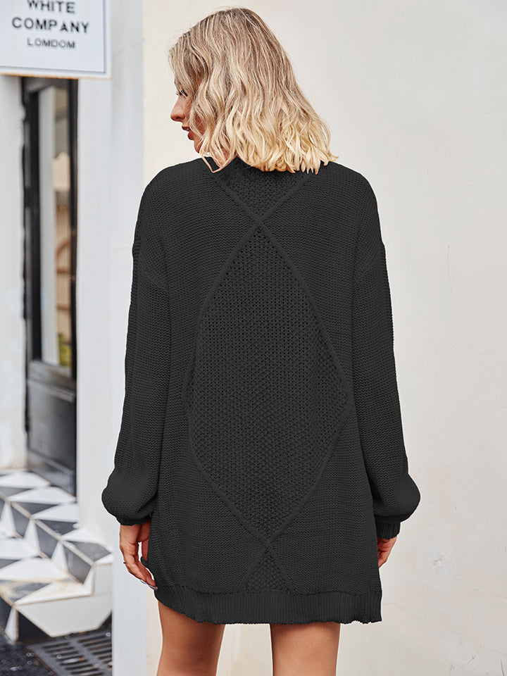 Cable-knit Long Sleeve Cardigan (7)