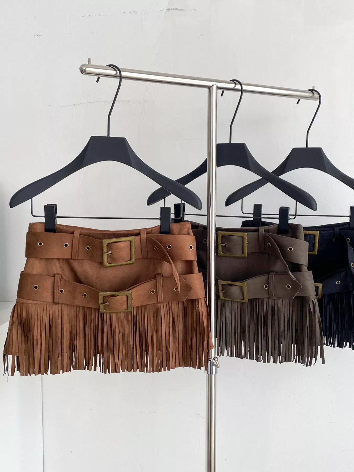 Fringe Belted Mini Skirt (3)