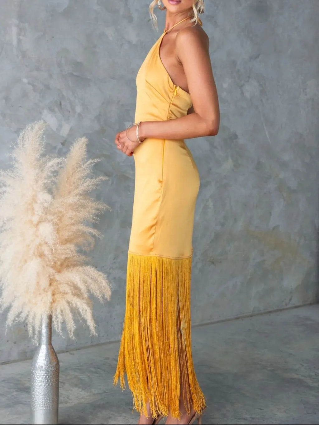 Fringe Halter Neck Dress (8)