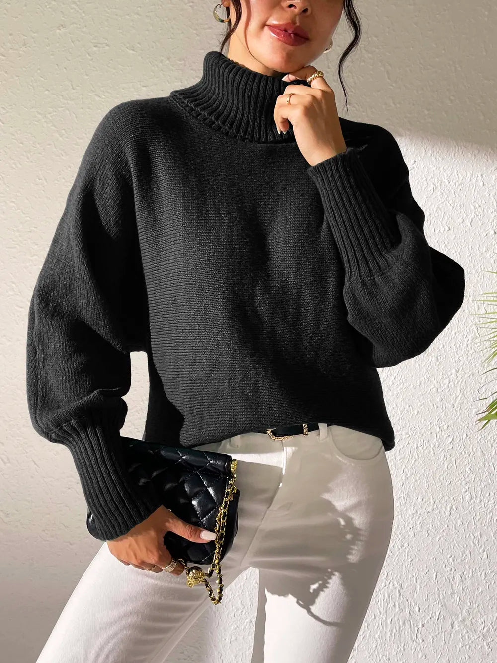 Turtleneck Long Sleeve Sweater (4)