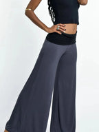 High Waisted Wide Leg Yoga Pants Contrast Waistband (24)
