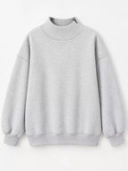 Oversized Mock Neck Long Sleeve Sweatshirt (7)