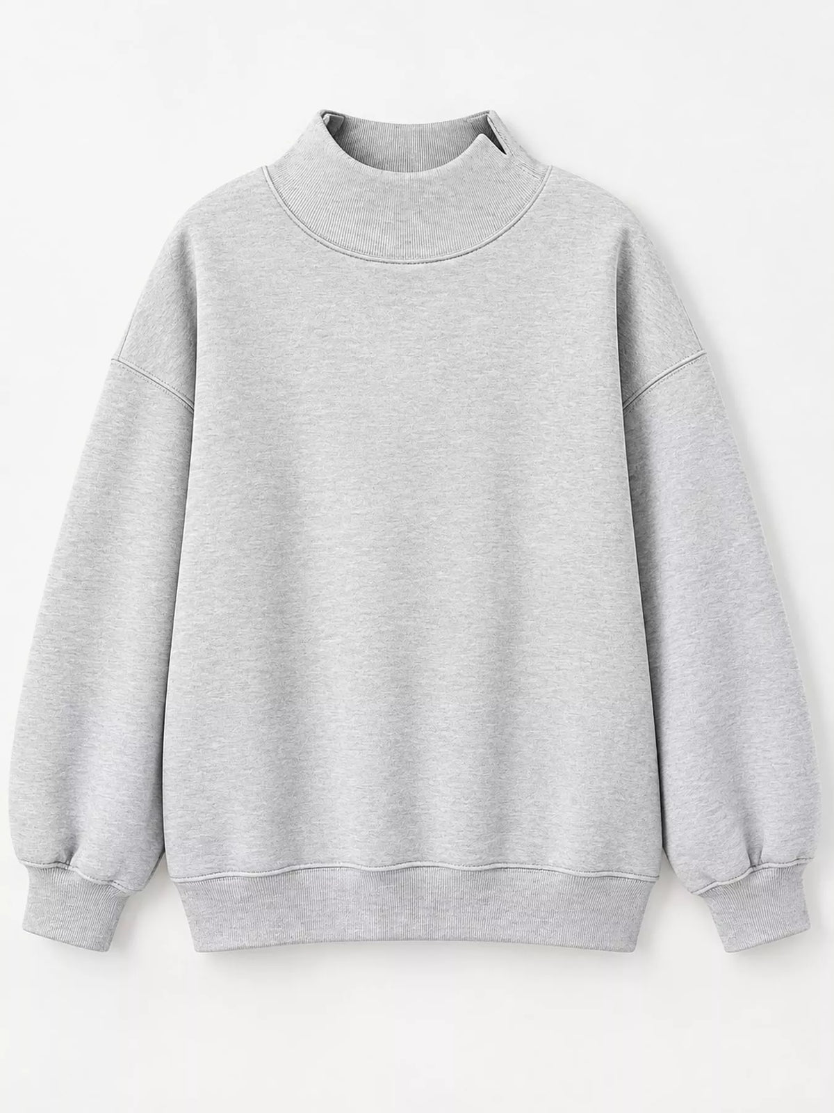 Oversized Mock Neck Long Sleeve Sweatshirt (7)