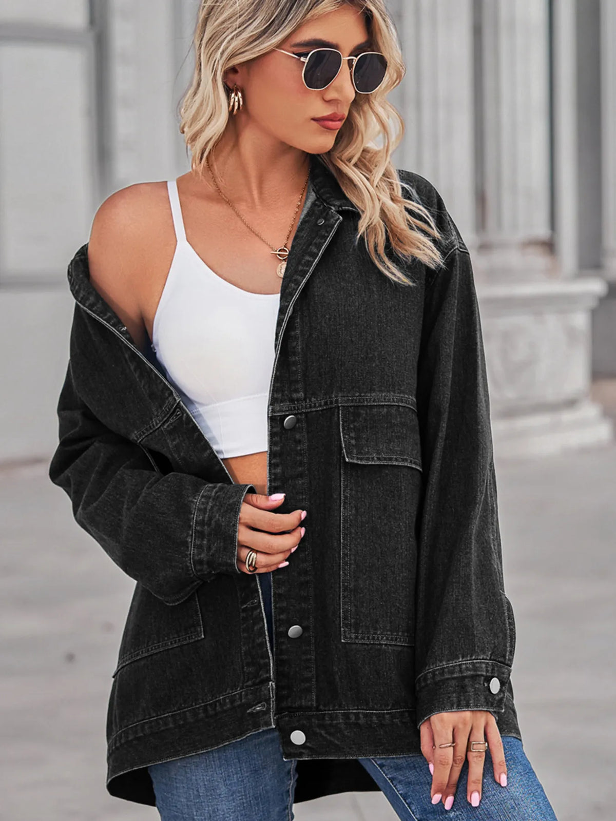 Button Up Long Sleeve Denim Jacket (31)