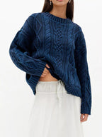 Cable-knit Sweater Front Pockets (4)