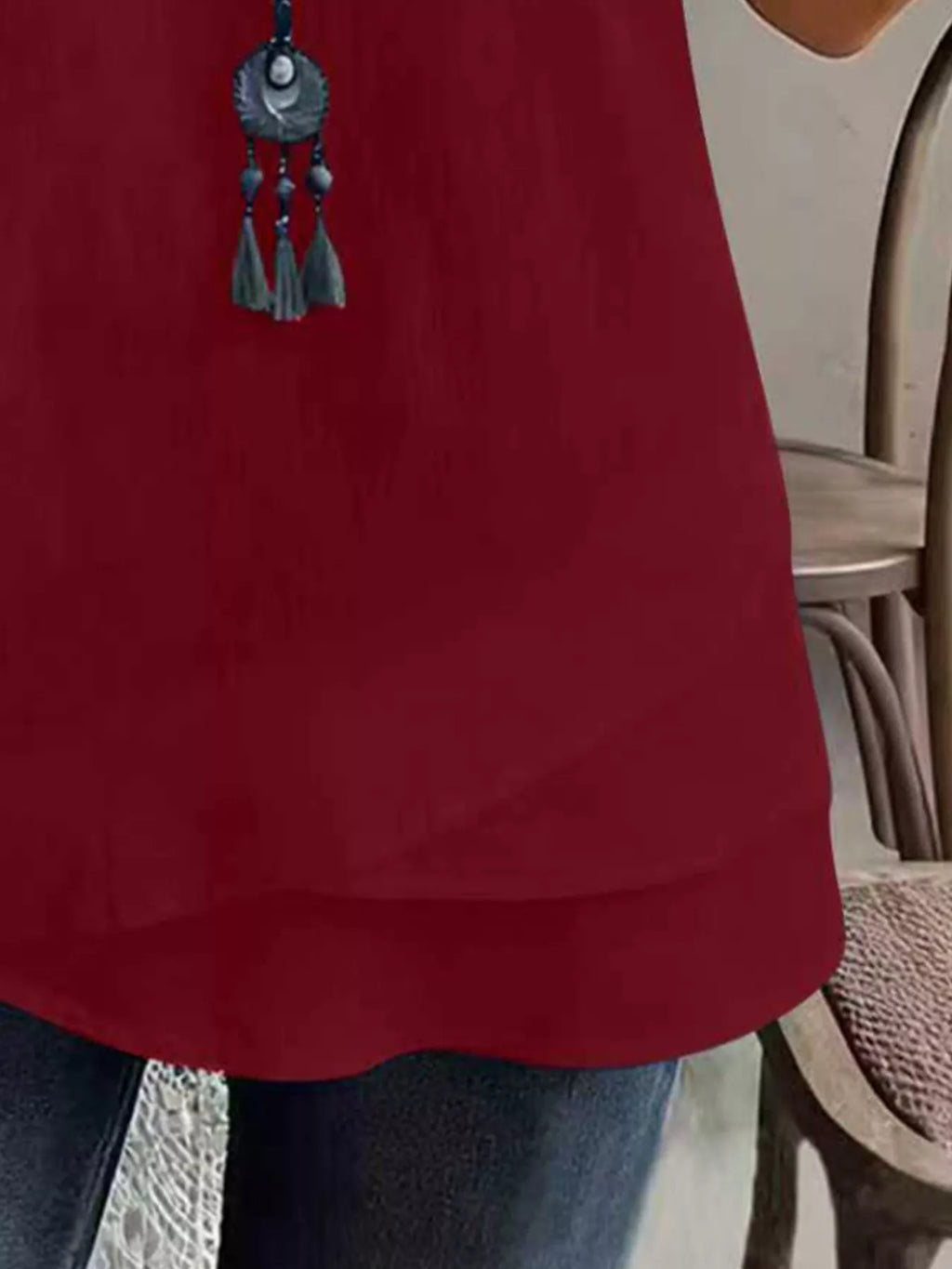 Notched Short Sleeve Blouse (9)