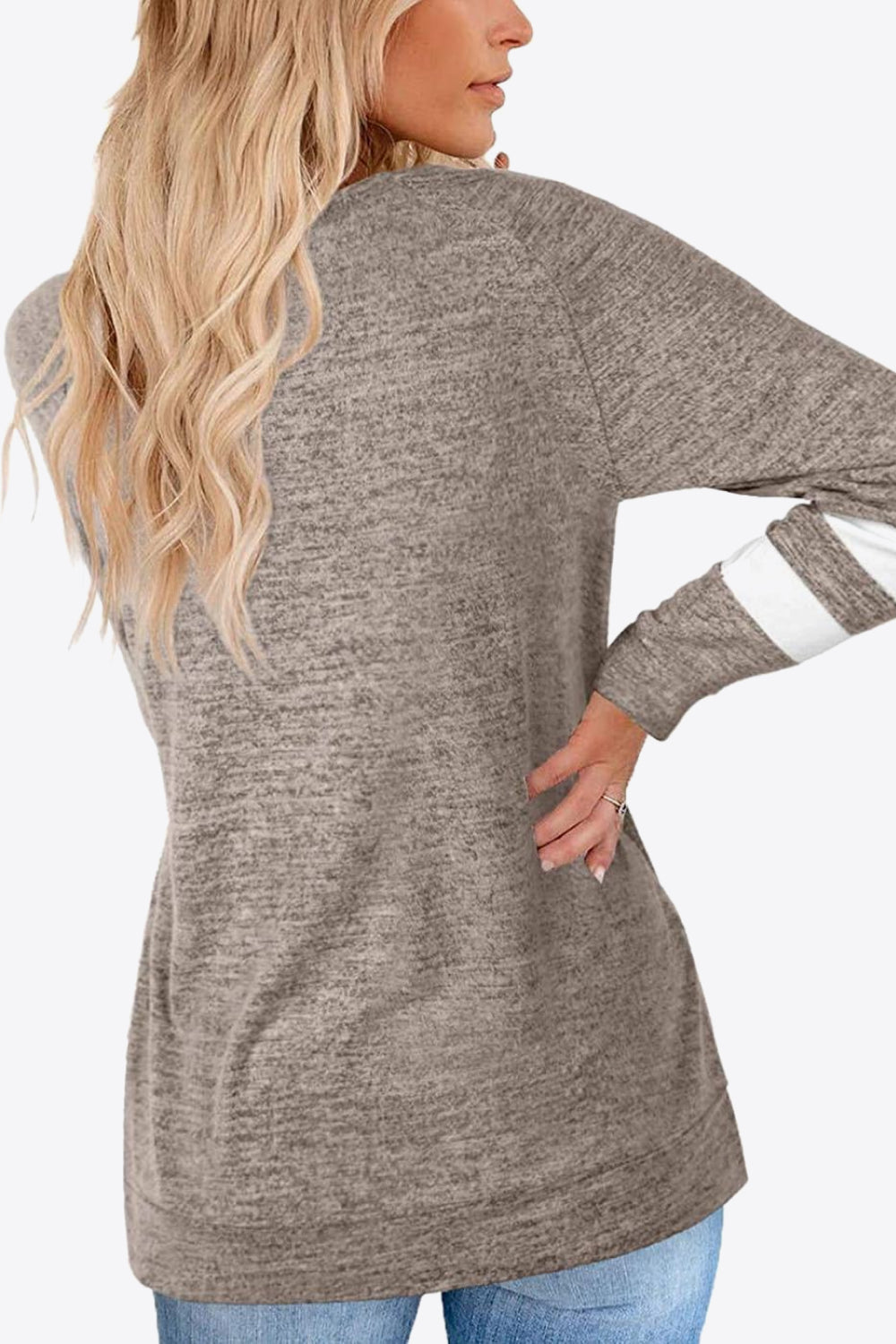 Striped Contrast Raglan Sleeve Top (18)