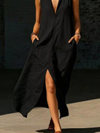 Sleeveless Maxi Dress Side Pockets (6)
