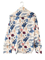 Printed Button Up Long Sleeve Shirt (4)