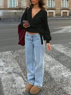 Tie Waist Surplice Sweater (13)