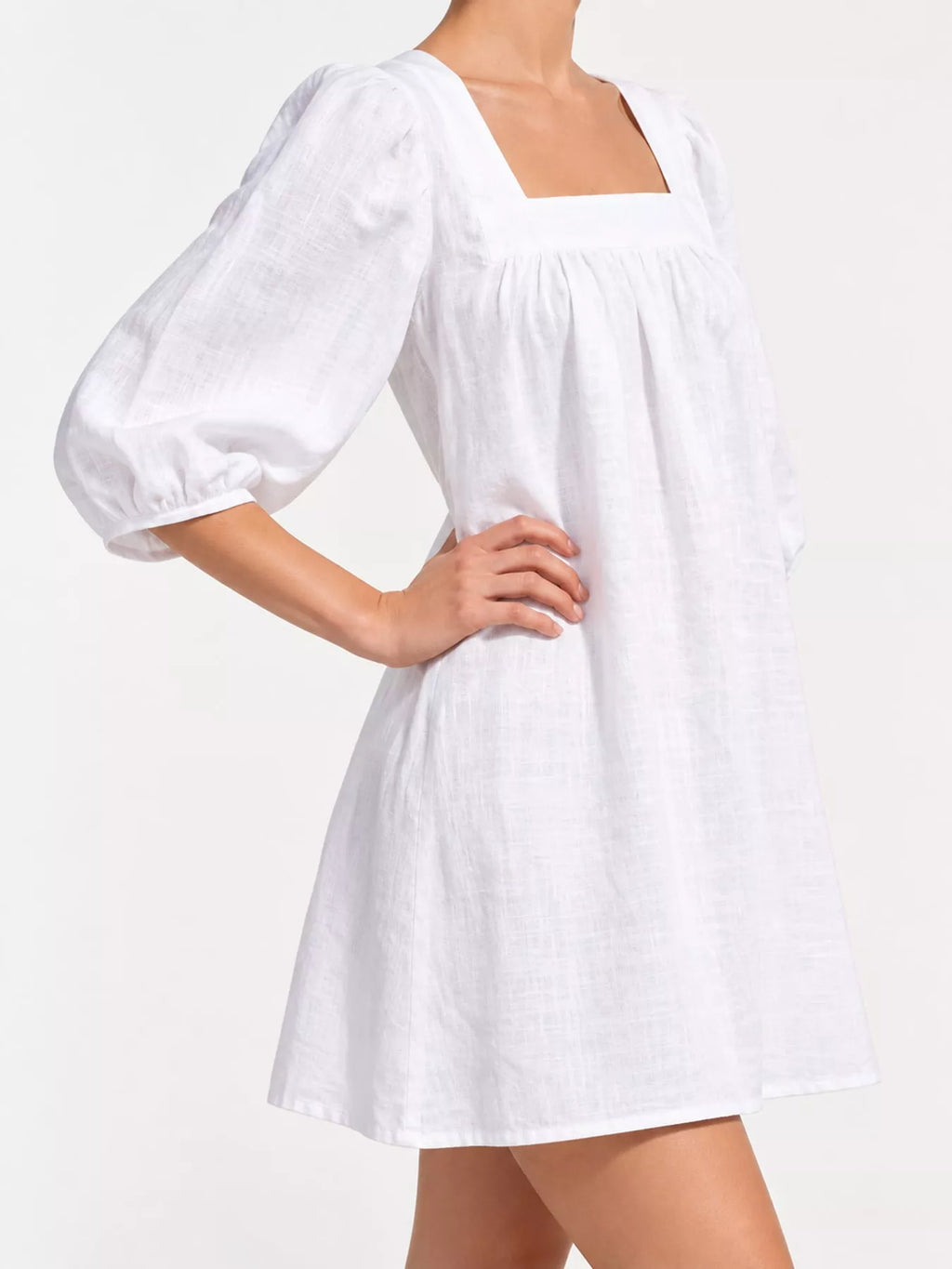 Square Neck Puff Sleeve Mini Dress (20)