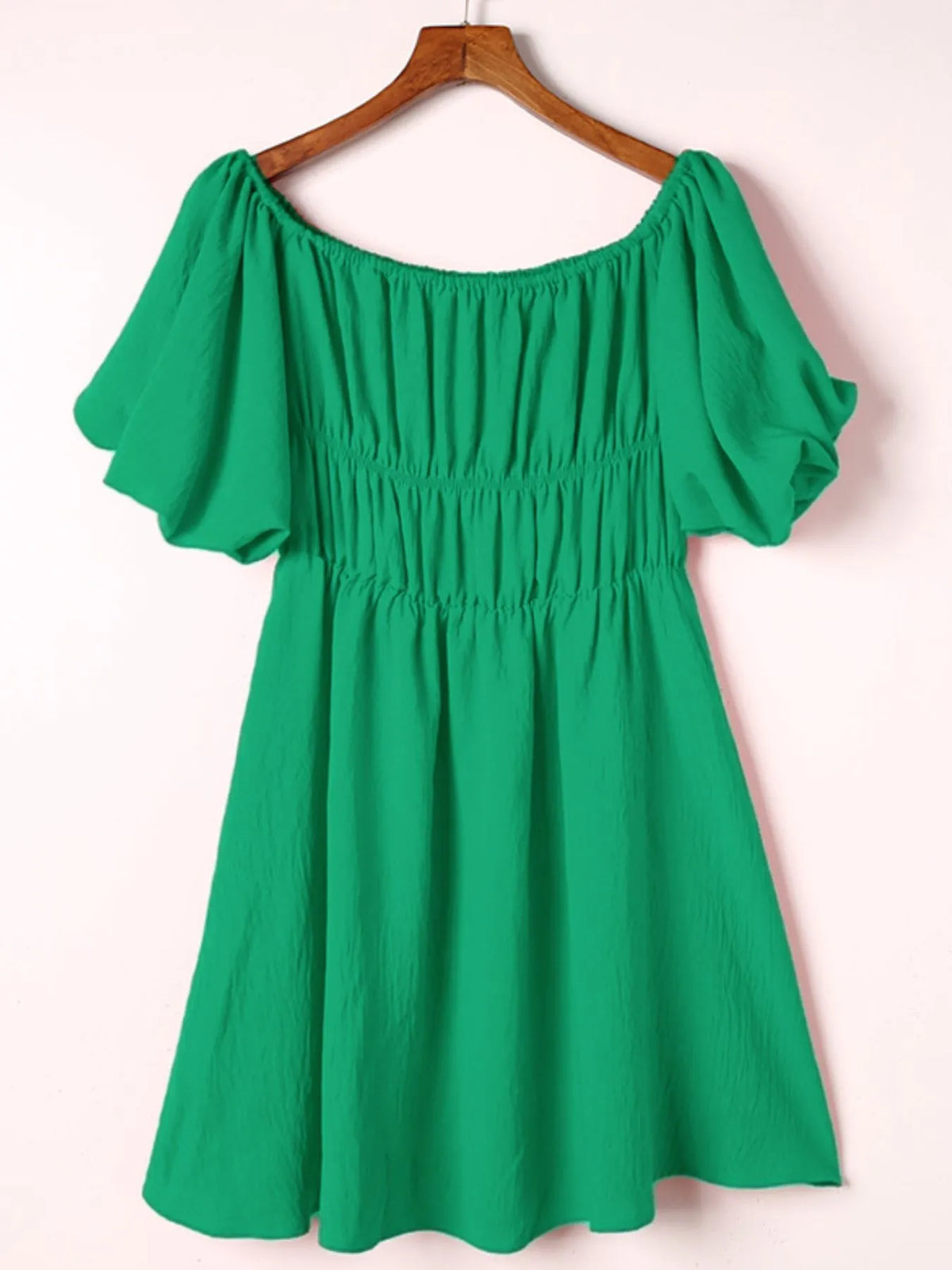 Off-shoulder Puff Sleeve Mini Dress (10)
