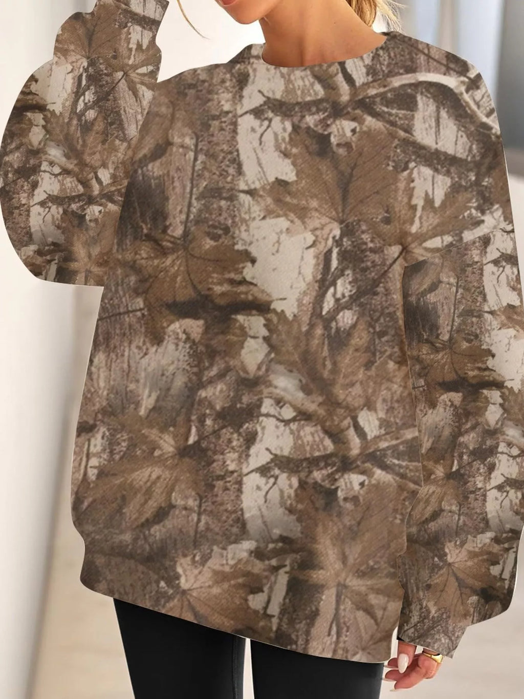 Oversized Printed Crew Neck Sweatshirt (11)