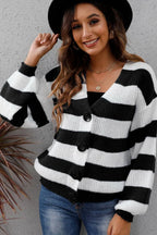 Striped Button Up Long Sleeve Sweater (11)