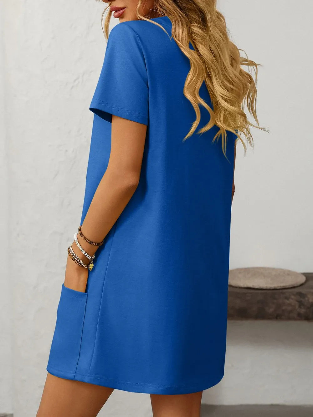 Square Neck Short Sleeve Mini Dress (10)