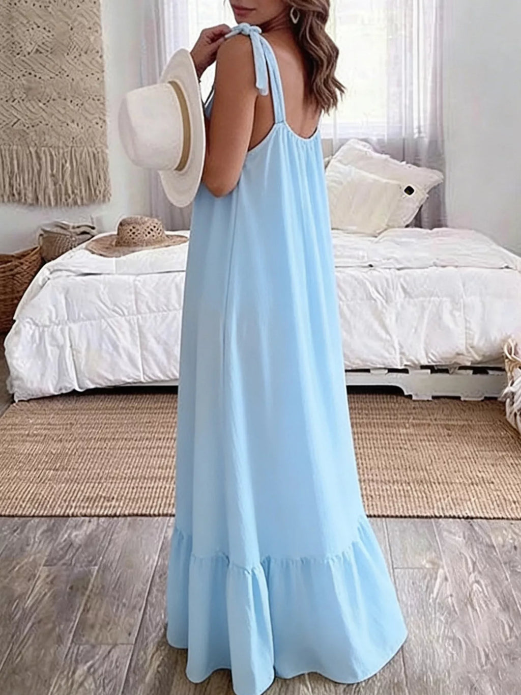 Sleeveless Tie Strap Flowy Maxi Dress (9)