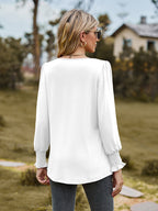 Puff Sleeve Pleated Blouse (6)