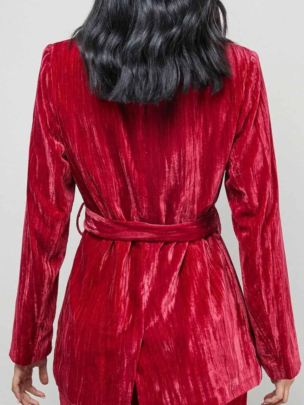 Velvet Lapel Collar Blazer Pants Set (2)