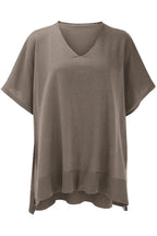 Slit V-neck Half Sleeve Knit Top (5)