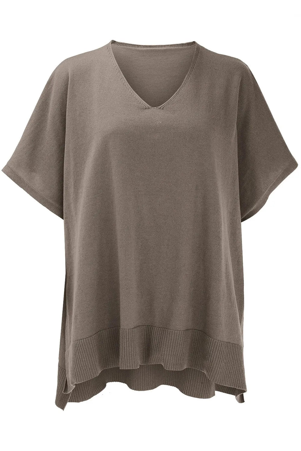 Slit V-neck Half Sleeve Knit Top (5)