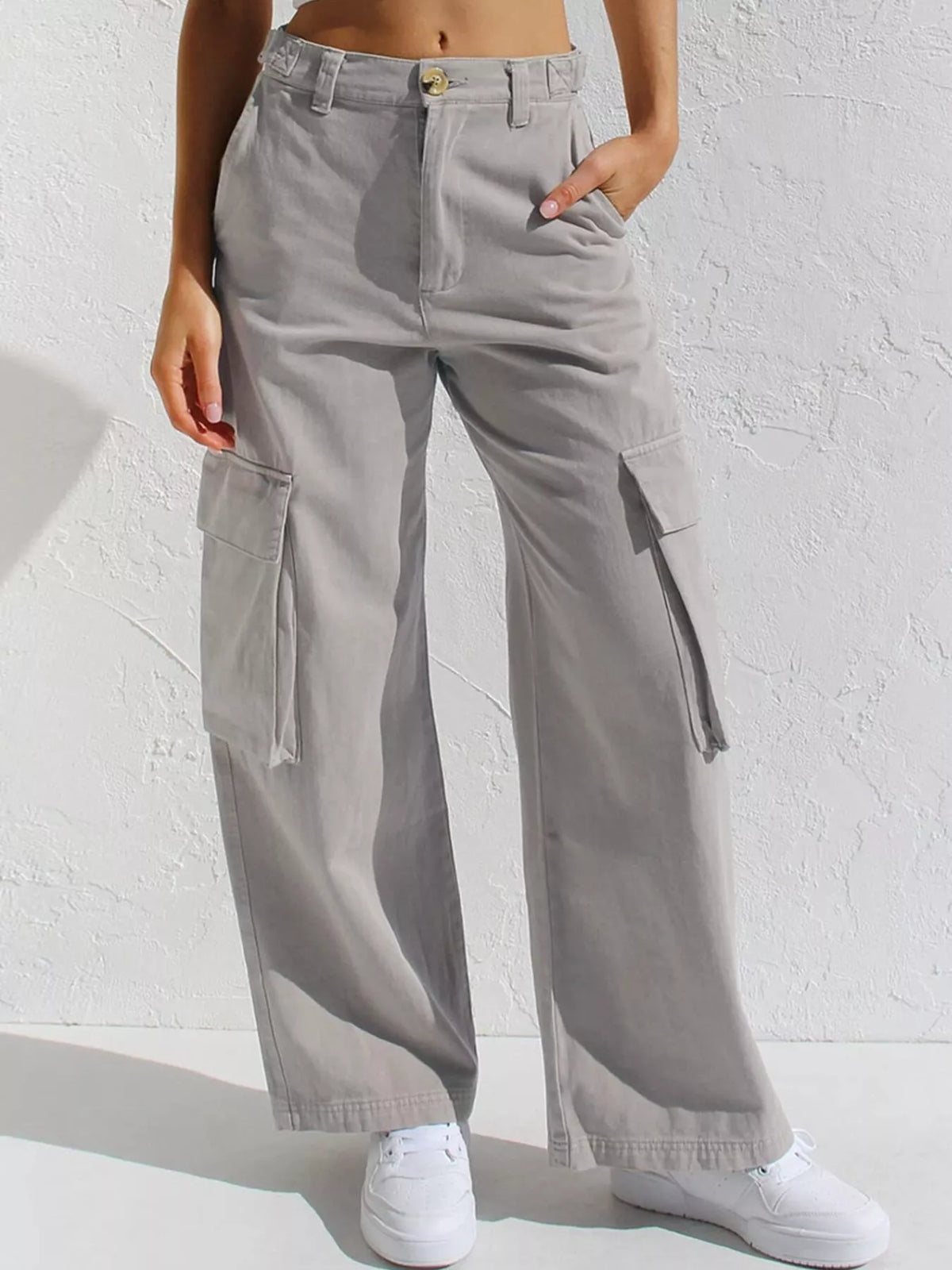 High-waisted Wide Leg Cargo Jeans (21)