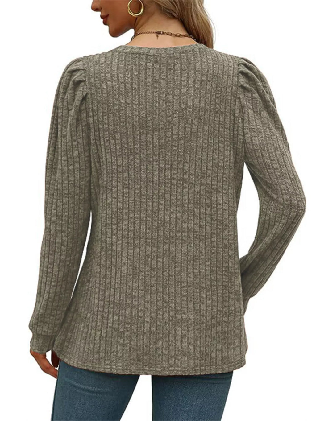 Ribbed Knit Top Puff Sleeves (12)