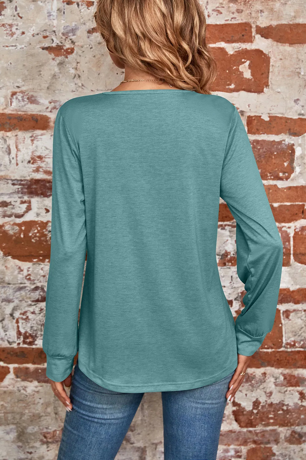 Ruched Square Neck Long Sleeve T-shirt (12)