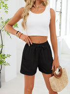 Casual Drawstring Elastic Waist Shorts (19)